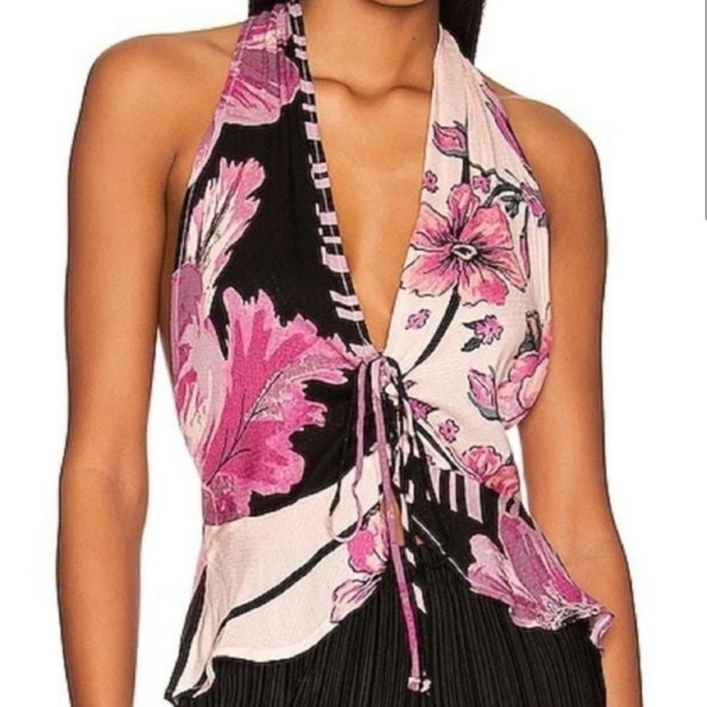 NWT Free People Hot Tropics Tank In Dark Combo